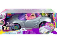 Coffret Barbie Grande Voiture Décapotable Grise Avec Paillettés + 3 Accessoires 