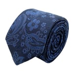 Ungaro, Cravate homme de marque Ungaro. Bleu à motifs fleuris