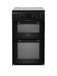 Hotpoint Hd5V92Kcb 50Cm Wide Electric Twin Cavity Single Oven Cooker - Black