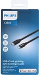 Philips - USB-A to Lightning Cable - DLC3106V/03 - iPhone Charging Cable - 2 Metre Cable - Charging and Sync - Black