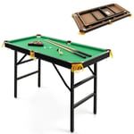 4FT Billiards Table Folding Pool Game Snooker Table with 16 Balls 2 Cue Sticks