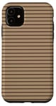 Coque pour iPhone 11 Marron rayé Girly Esthétique Preppy Tan Stripe