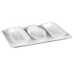 'Holst Porcelaine YH 1160 FA6 Set de présentation Berne 4 pièces, Blanc, 39 x 25 x 4,5 cm