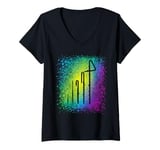 Womens Flute Graphic for Flute Player or Flautist or Flute Teacher V-Neck T-Shirt