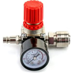 Houhence - 1/4' Régulateur de pression de compresseur d'air,(Valve à quatre voie), vanne de régulation de pression avec connexion 140 psi 12 bar