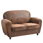 Canapé Club Vintage "Confortable" 139cm Marron