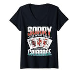 Womens Cribbage Board Game Sorry For What I Said Cribbage Player V-Neck T-Shirt