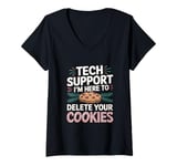 Womens Tech Support Christmas Helpdesk Computer Geek Cookies V-Neck T-Shirt