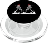 Skeletons Playing Rock Guitar in Graveyard Wearing Xmas Hats PopSockets PopGrip for MagSafe