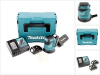 Akkukäyttöinen epäkeskohiomakone Makita DBO 180 RYJ 18 V + 2 x akku 1,5 Ah + laturi + Makpac