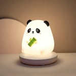 Jusch - Veilleuse rechargeable pour enfants, belle veilleuse panda 3 couleurs, veilleuse pour bébé, veilleuse pour bébé en silicone souple, lampe de