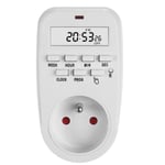 Prise programmable, GreenBlue GB362 E, Horloge digitale  - minuterie, charge max. 16A, IP20, blanc