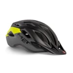 MET Crossover Bicycle Helmet, Unisex, 570 013 20, Black Safety Yellow, XL