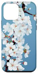 iPhone 12 mini Japanese White Cherry Blossom Sakura Flower Blue Background Case