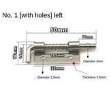 Loquet de 2,2 de baril de sécurité en métal à ressort en acier inoxydable,loquets à ressort argentés,charnières d'armoire de porte,quincaillerie pour la maison - Type 1-hole-L #A