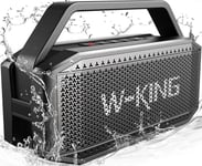 Enceinte Bluetooth Puissante, 60W(100W Peak) Portable Haut-Parleur Bluetooth Étanche Chantier Sans Fil, Basses Profondes/Batterie Externe/Appairage/40H/Tf/Aux/Eq, Grand Fête Extérieur Boombox