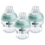 Tommee Tippee Baby Bottles, Advanced Anti-Colic Baby Bottle with Slow Flow Breast-Like Teat, 150ml, 0m+, Self-Sterilising, Baby Feeding Essentials, Pack of 3