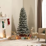 The Winter Workshop Balsam Fir Slim Frosted Christmas Tree Green White 7ft 210cm