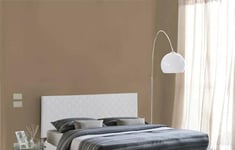 Talamo Italia - Lit double Cléopâtre, tête de lit murale en simili cuir, 100% Made in Italy, adaptée pour un lit double, 170x60 cm, Blanc