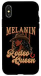 Coque pour iPhone X/XS Melanin Rodeo Queen Afro Cowgirl Histoire des Noirs Femme