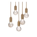 Lee Broom - Crystal Bulb Chandelier 5 Piece - Mässing/Klart kristallglas - Kattokruunut - Kulta