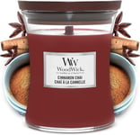 Woodwick Medium Hourglass Scented Candle, Cinnamon Chai with Crackling Wick, Bu