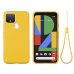 Keltainen Yhteensopiva Google Pixel 4A 5G Liquid Silicone Case -Kotelon Kanssa