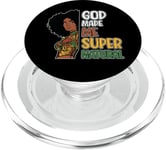 Black Queen Natural Hair Beauty God Made Me Mélanine pour femme PopSockets PopGrip pour MagSafe