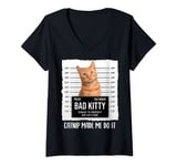 Womens Funny Ginger Cat Lover - Catnip made me do it for Women V-Neck T-Shirt