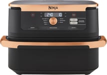 Ninja Foodi FlexDrawer AirFryer, Tongs, Dual Zone, 10.4L, Black/Copper 