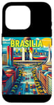 Coque pour iPhone 16 Pro Souvenirs de Brasilia Brésil Voyage Vintage Retro City Skyline