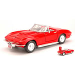 CHEVROLET CORVETTE 1967 RED 1:24 MotorMax Auto Stradali Die Cast Modellino