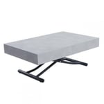 Table basse relevable extensible ALBATROS design gris beton Pied gris graphite GOMLDEN