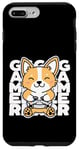 Coque pour iPhone 7 Plus/8 Plus Kawaii Gamer Cute Anime Dog Corgi Jouant aux Jeux Vidéo