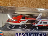 Die Cast Metal Emergency Services toy helicopter air AMBULANCE set Rescue Team