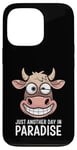 Coque pour iPhone 13 Pro Just Another Day In Paradise Cow Humour Sarcasme Femmes Hommes