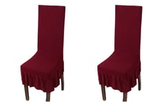 Universaali elastinen tuolinpäällinen Polyesteri Burgundy 2-pakkaus