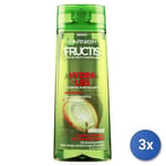 3x Garnier Shampooing Pour Cheveux Fructis Hydra-Liss, 250 ML