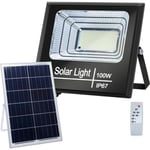 Aigostar - projecteur solaire de 100 w avec panneau crépusculaire avec télécommande ip 67