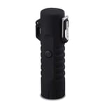 Waterproof Lighter USB Plasma Lighter Rechargeable Electric Lighter Waterproof with Flashlight Flameless Lighter Windproof Arc Lighter for Outdoor Camping Hiking,black