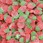 1kg Sour Strawberries - Halal - Aladdins Sweets Retro Pick n Mix gummy candy Bag