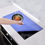 Large Induction Hob Protector Mat, (Magnetic) Silicone Induction Cooker Covers, Electric Cooker Scratch Protector for Induction Stove (Periwinkle Blue, 61x53cm)