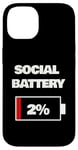 Coque pour iPhone 14 Batterie sociale 2 %