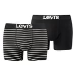 Lot de 2 boxers Levi's Vintage en coton stretch noir et noir à rayures blanches