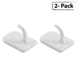 Universal Net Curtain Rod Self Adhesive Centre Bracket, White, 2 Pack