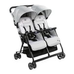 Chicco OHlalà Poussette Canne Double, Légère Inclinable et Pliable, Poussette pour Jumeaux de la Naissance à 15 kg, Fermeture Compacte, Inclus une Housse de Pluie, Capote Extensible - Rouge