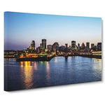 Montreal Canada Skyline No.2 Modern Canvas Wall Art Print Ready to Hang, Framed Picture for Living Room Bedroom Home Office Décor, 30x20 Inch (76x50 cm)