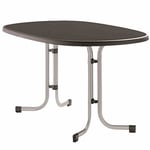 Sieger 252/A Table de Jardin Repliable Plateau Décoratif Ovale Graphite 140 x 90 x 72 cm