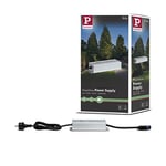 Paulmann 988.50 Plug & Shine Bloc d'alimentation pour l'extérieur 150W pour lampes de jardin - Câble d'alimentation 50 m avec boîtier en aluminium étanche 24V pour dehors IP67 24V DC