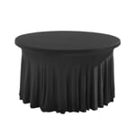 Nappe table ronde 6-8 personnes noir  Oviala